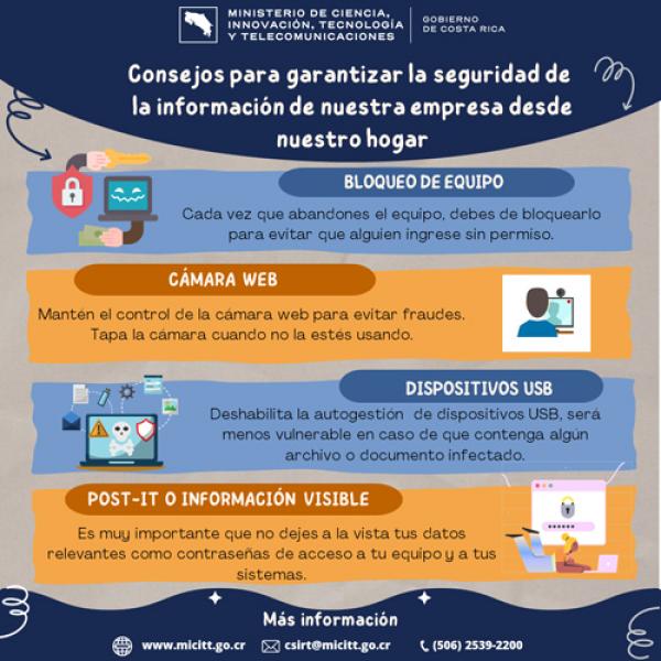 Consejos para garantizar la seguridad de la información de nuestra empresa desde nuestro hogar